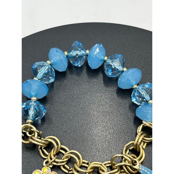 Betsey Johnson Nautical Under the Sea Ocean Charm Half Stretch Bead Bracelet - Picture 4 of 7